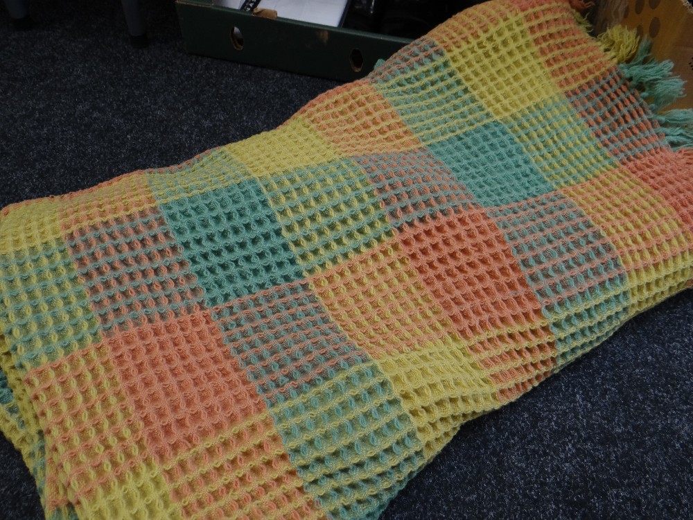 Various coloured honeycomb blanket