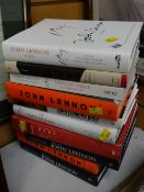 Various foreign language books about The Beatles by Hunter Davies, signed by the author