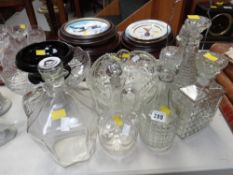 Parcel of various pressed glassware including decanters, bowls etc