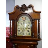 A WELL PRESENTED VICTORIAN MAHOGANY LONGCASE CLOCK with 14 ins arched top dial marked John Jones,