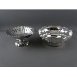 A PIERCED SIDE 20.5 cms DIAMETER SHEFFIELD SILVER BOWL and one other, 1934, 12.4 troy ozs, the other