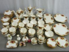 EIGHTY PLUS PIECES OF ROYAL ALBERT 'OLD COUNTRY ROSES' TEAWARE to include one teapot, one coffee