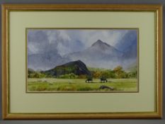 CELIA DE GRAMMONT watercolour - Snowdonia landscape, titled verso 'Cnicht', signed and dated 1993,