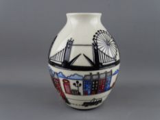 A MOORCROFT 'LONDINIUM' 13.5 cms HIGH VASE designed by Nicola Slaney, factory backstamps dated