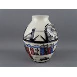 A MOORCROFT 'LONDINIUM' 13.5 cms HIGH VASE designed by Nicola Slaney, factory backstamps dated