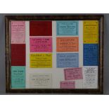 A FRAME OF FIFTEEN ADVERTISEMENT CARDS for various concerts in the Llanrug area of Caernarfon, dated