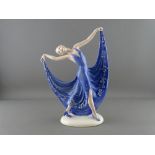 A KATZHUTTE (Cat in the House) Art Deco figurine of a dancing lady, 33 cms high