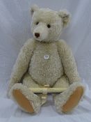 A LARGE STEIFF MOHAIR 1908 REPLICA TEDDY BEAR, 'White 65', 1994 limited edition, button in ear white