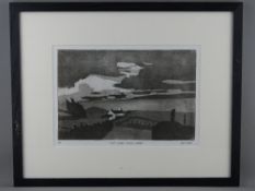 PAUL GREER artist's proof etching - landscape titled 'North Wales Coastal Cottage', signed, 23 x