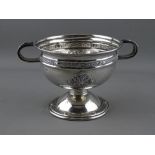 A SILVER 'G A A' FOOTBALL REPLICA TROPHY OF THE SAM MAGUIRE CUP, Dublin hallmarked for 1946, 15