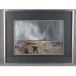 WILLIAM SELWYN early watercolour - stormy landscape, signed, 33 x 49 cms