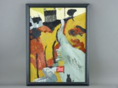 OWEN MEILIR oil on board - titled 'No Cats Eyes', signed, 40 x 29 cms