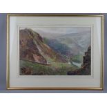 JOHN R LEWIS watercolour - looking down the Sychnant Pass, Dwygyfylchi, signed, 29 x 43 cms