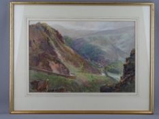 JOHN R LEWIS watercolour - looking down the Sychnant Pass, Dwygyfylchi, signed, 29 x 43 cms