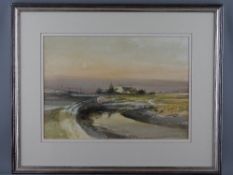 WILLIAM SELWYN watercolour - landscape with bridge and river and distant cottage, signed and dated