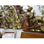 A quantity of mixed brassware etc