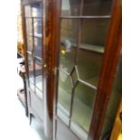 A good antique marquetry two-door standing china cabinet