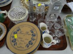Parcel of glassware including glass table clock, china etc