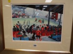 NICK HOLLY limited edition (37/135) colour print - entitled 'Ten Minutes to Kick Off', signed &