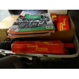 Triang railway items including boxes & model railway news magazines