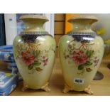 A good pair of Carltonware blush ground footed vases