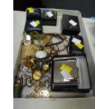 A parcel of costume jewellery etc