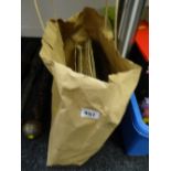 A bag containing a selection of gramophone records