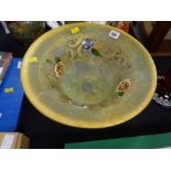 A large 14-inch diameter Italian art glass pedestal bowl by Gipar (Gianpiero Parentini)