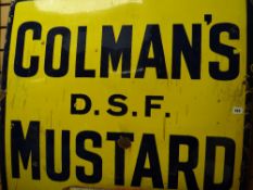 An antique enamel sign for Colman's Mustard