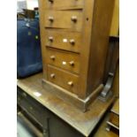 A vintage oak Wellington-type seven-drawer chest & a vintage sideboard