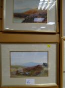 A well executed pair of watercolours of highland scenes, indistinctly signed
