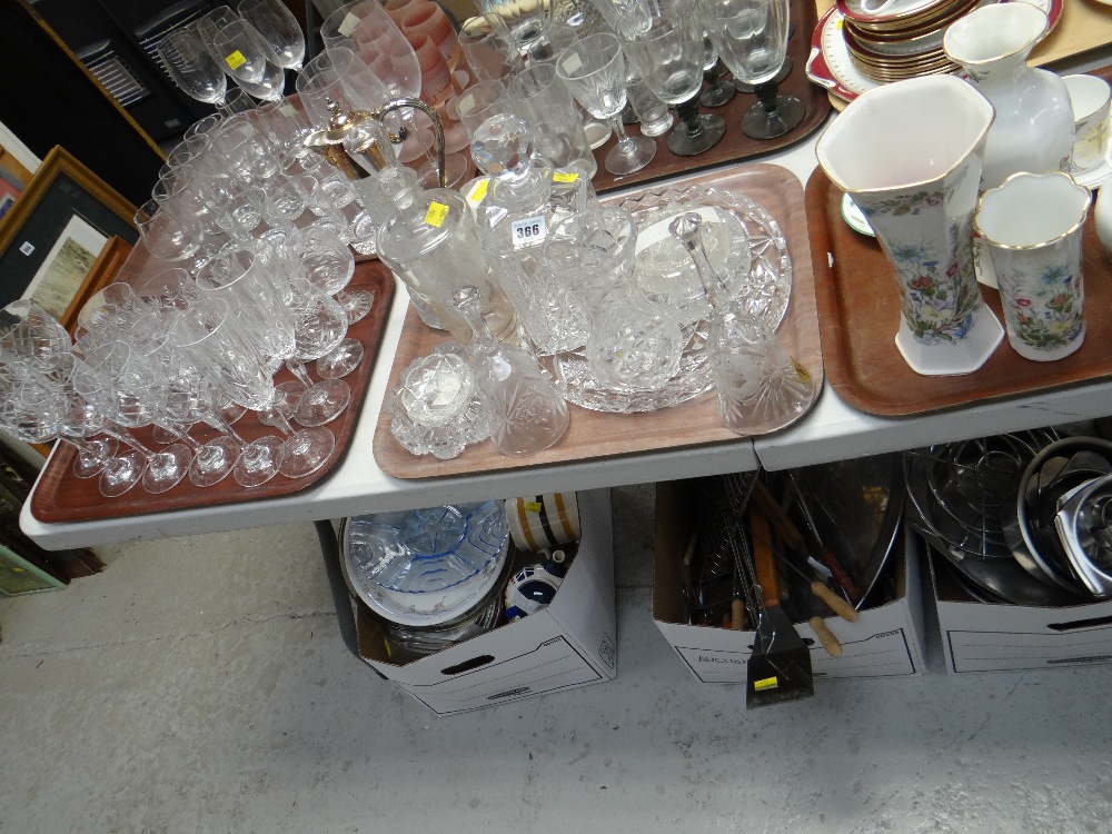 A quantity of mixed glassware including decanter & claret jug together with a parcel of mixed