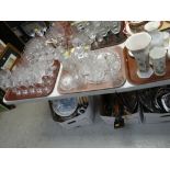 A quantity of mixed glassware including decanter & claret jug together with a parcel of mixed