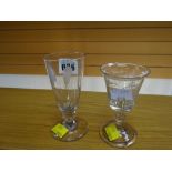 Two nineteenth century etched drinking glasses