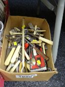 Box of various loose flatware