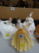 Three Royal Doulton figures - 'Elizabeth' (figure of the year 2003), 'Pamela' & 'Marilyn'