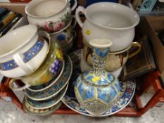 A quantity of pottery chamber pots, Islamic decorative pottery etc