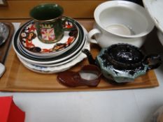 Tray of pottery including Rumney commemorative ware