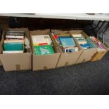 Five boxes of books relating to physics together with large selection of transport magazines etc