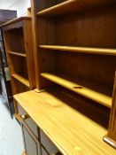 A mixed lot of mainly modern furniture including pine bookcase, pine dresser, drop leaf table etc