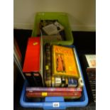 Two boxes of hardback & paperback books on various subjects including football, tarot &
