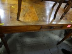An antique side table with single centre drawer (distressed)