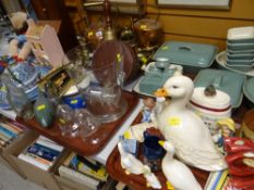 A quantity of modern ornaments including Royal Doulton Top of the Hill, glassware & metalware items