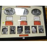 A framed Welsh rugby legends autograph display with signatures from JOHN DAWES, PHIL BENNETT & J P R
