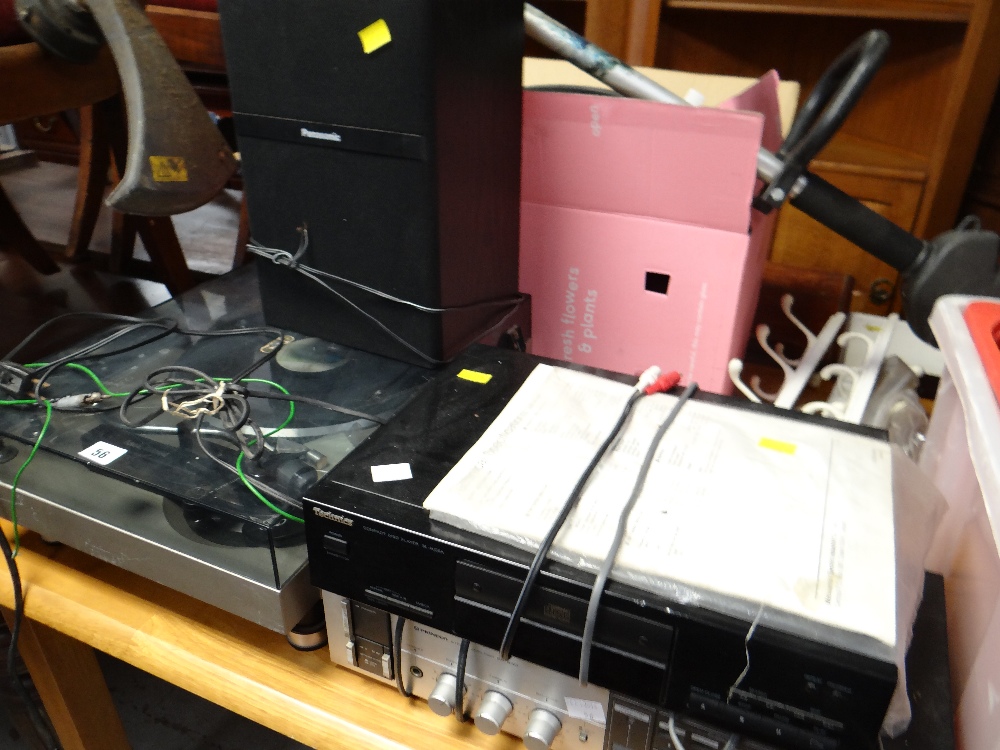 A Quanta 700 record player, Panasonic speaker & CD player