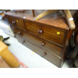 An antique mahogany chest of two long & two short drawers