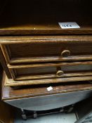 Drop leaf table, side table, small oak cupboard with drawer