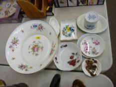 Minton 'Marlow' floral decorated fruit bowl and a selection of pin dishes by Aynsley, Royal