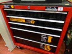 Excellent Halford Professional five drawer mobile metal toolbox and contents