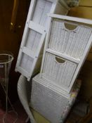 Parcel of white loom and basket weave furniture